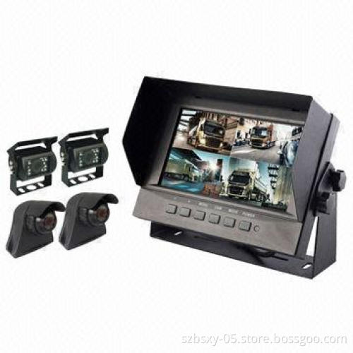 Hot Waterproof Car Reversing System with Digital LCD Quad Monitor & Car Backup Cameras